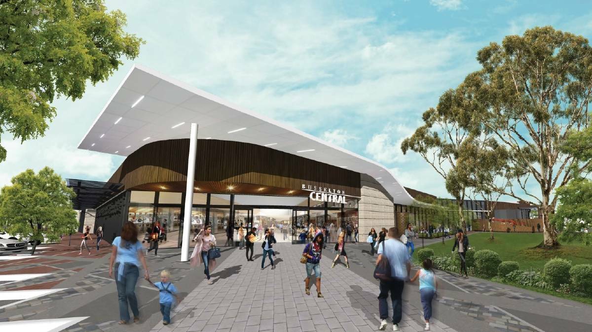 Artist's impression of the Busselton Central shopping precinct.