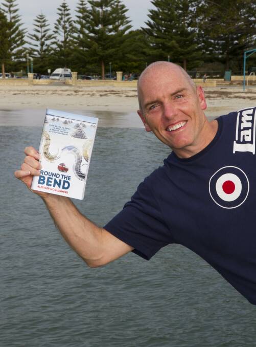 Busselton auther Alistair McGuinness with his debut book around the bend.
