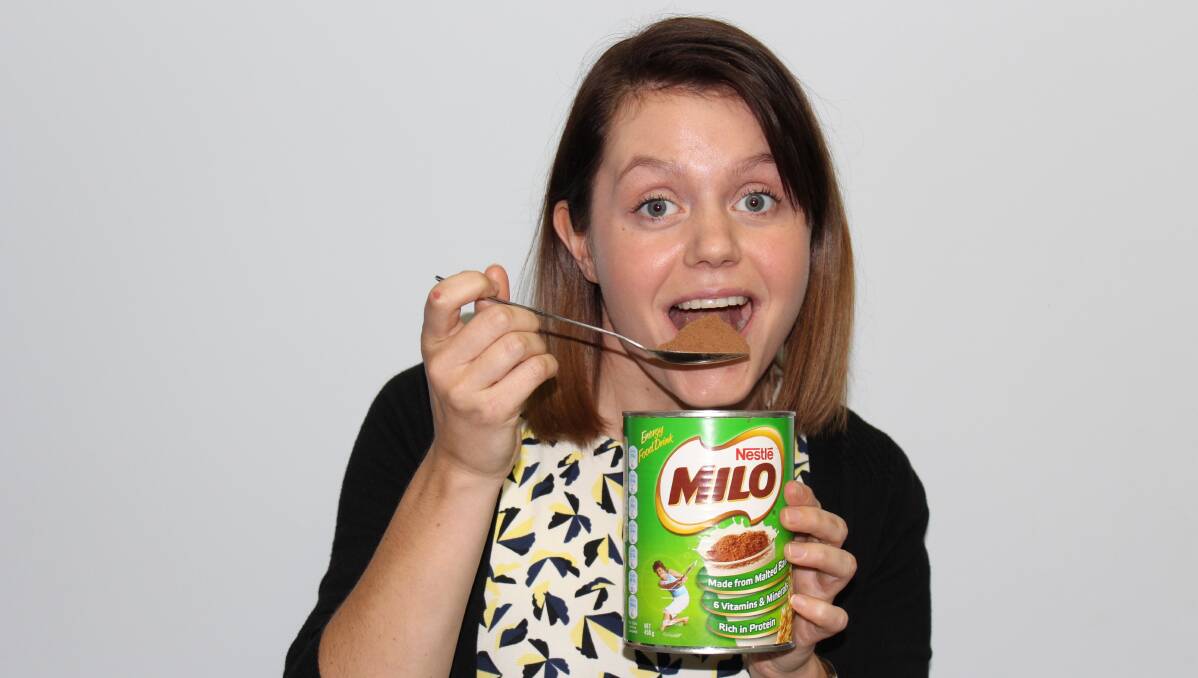 Busselton-Dunsborough Mail journalist Jemillah Bickerton shows off her favourite method of Milo delivery.