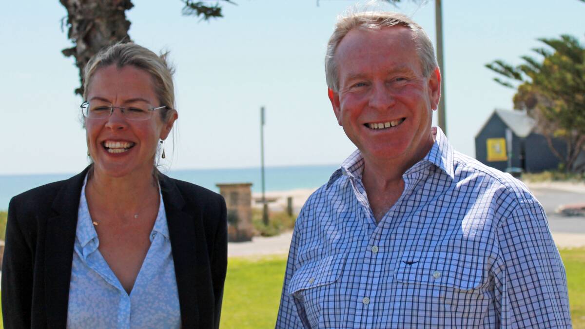 Liberal candidate for Vasse Libby Mettam with Colin Barnett.
