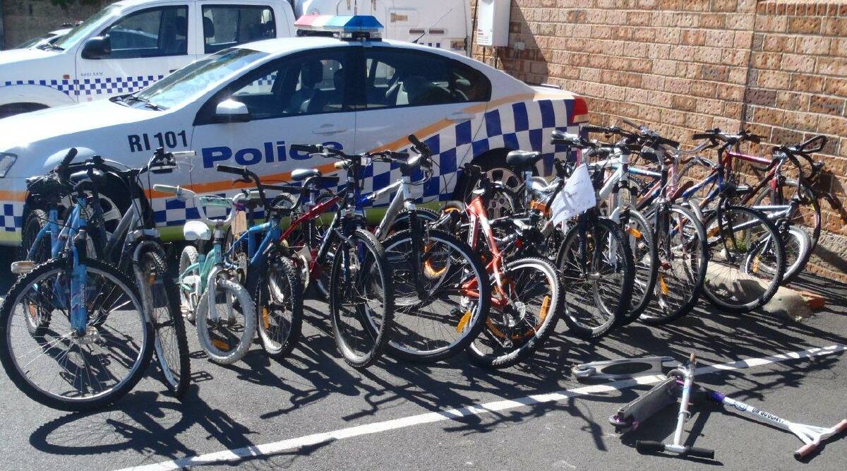 Stolen: These bikes and scooters in police possession will be donated to the Busselton Mates Mens Support Group if their rightful owners don’t come forward soon. 