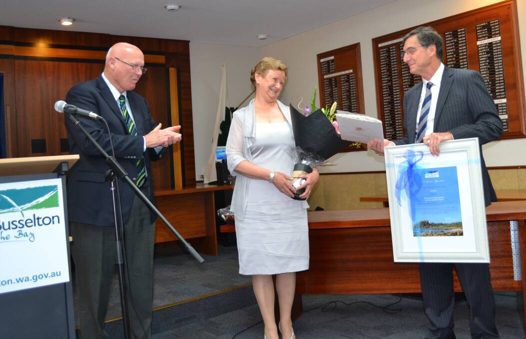 Presentation: Mayor Stubbs, Chris Toia and Ray Toia at the recent presentation.
