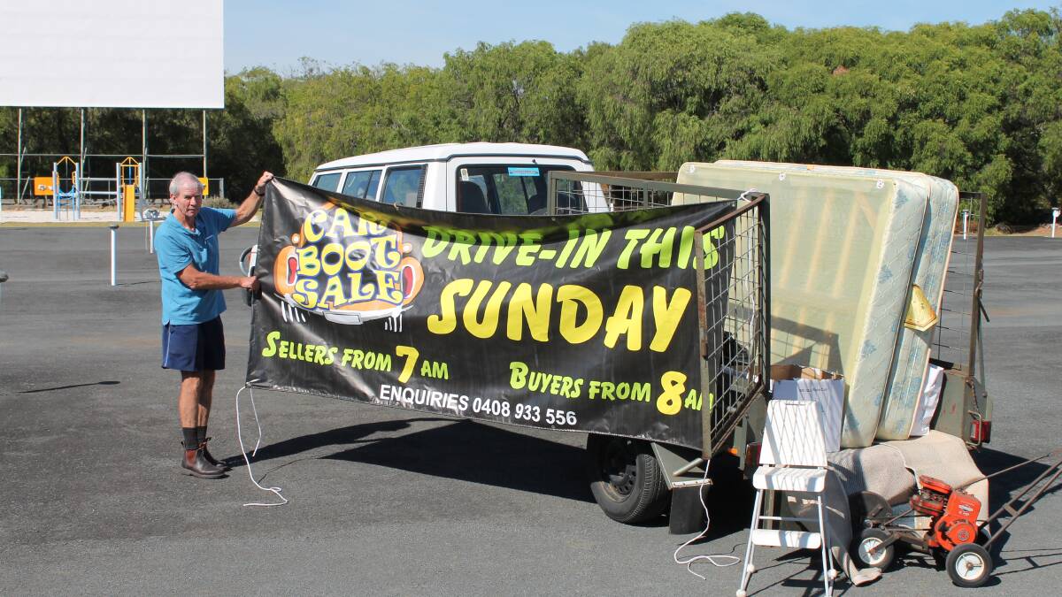 Buy and sell: Busselton Drive-in Outdoor Cinema’s Ron Jones is preparing for its second car boot sale on Sunday. 
