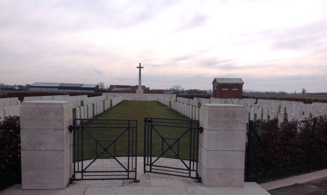 The Haringhe (Bandaghem) Military Cemetery in Belgium; the site where Archibald Edward Buller was buried.