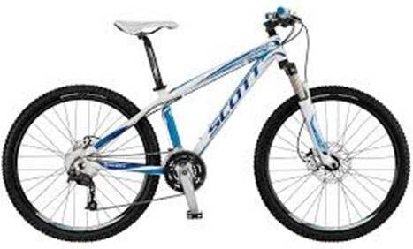The woman's bike stolen from the caravan park was white and blue with a tool bag attached to the seat.