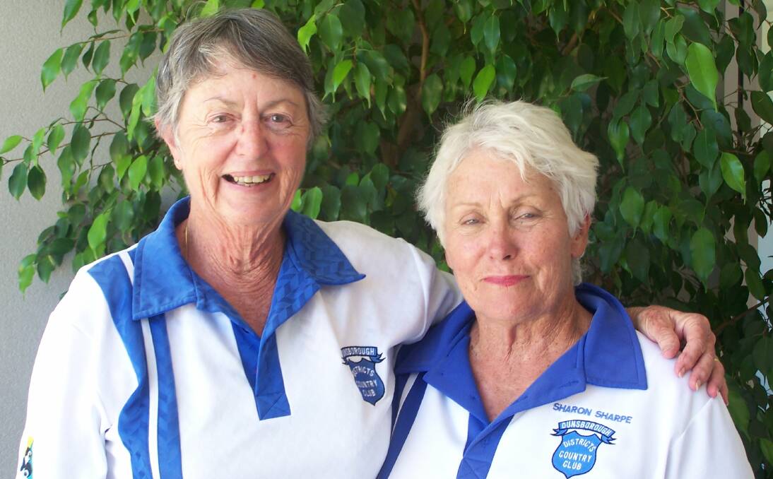 Winning combo: Sue Chester and Sharon Sharpe enjoy their back-to-back wins in the Ladies Pairs. Photo: supplied.