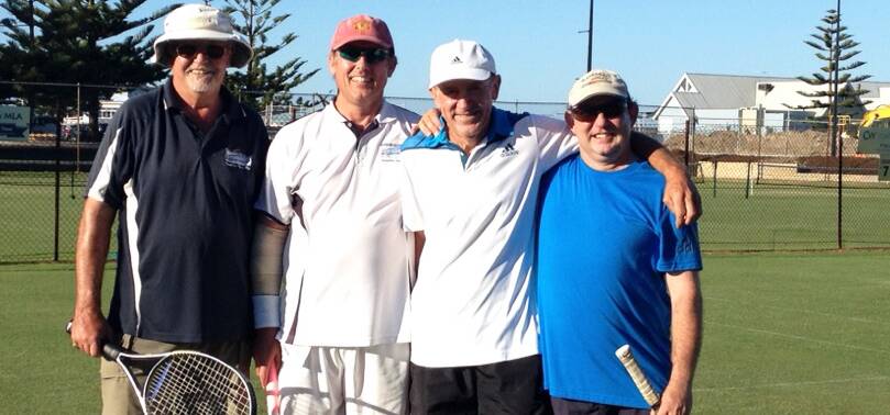 Winning pairs: Men's Handicap Doubles runners-up Jay McDaniell and Colin Miller with winners Cliff Silke and Herman Dykstra. Photo: supplied.
