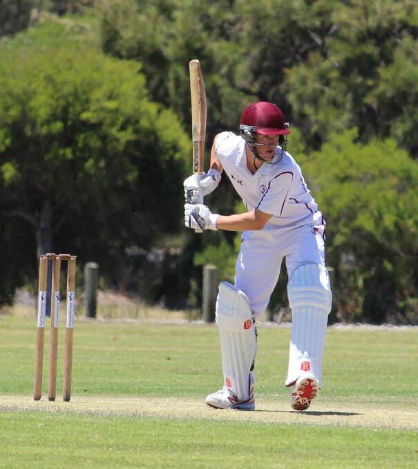 A-grade: Fraser Oates during his determined innings of 76 for Cowaramup. Photo: Vanessa Hatton.