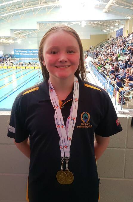 Busselton swimming star Amy Kerr won a trifecta of medals at the Hancock Family Medical Foundation Long Course Junior State Championships.