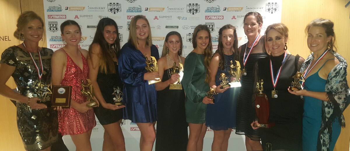 Award winners: Some of the Magpies players who received awards for their achievements throughout the season. Photo: supplied.