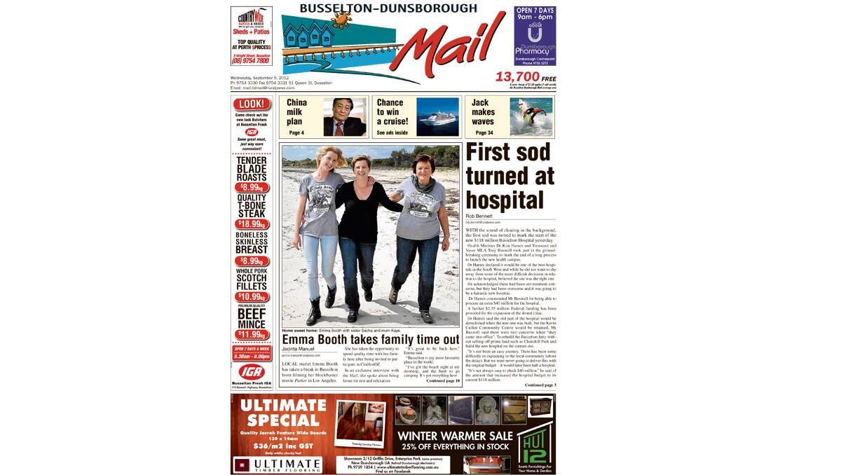 The Busselton-Dunsborough Mail front pages from 2012. 5-9-2012