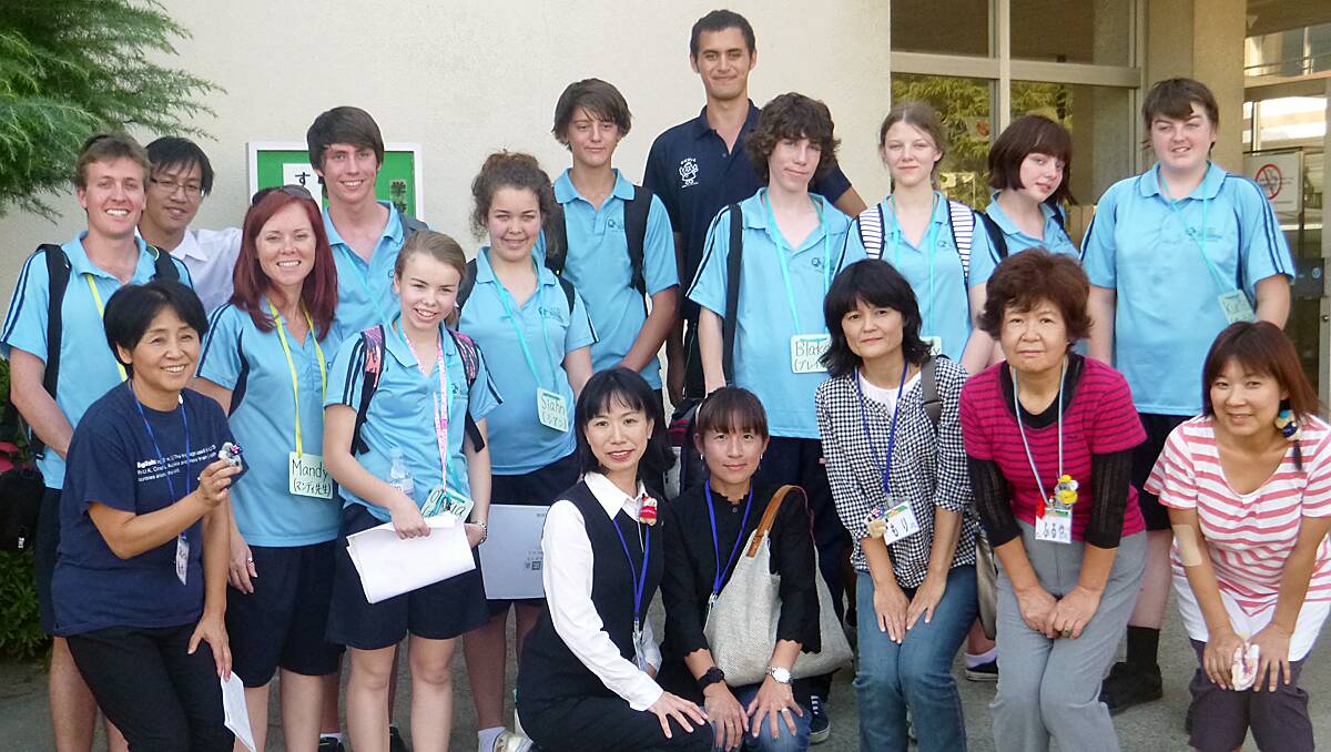 The Busselton students on exchange in Japan.
