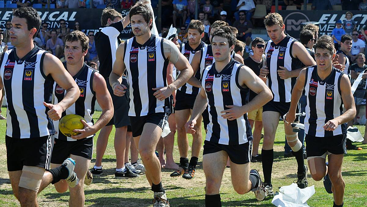 Busselton looked focused when they ran through the banner on Sunday.