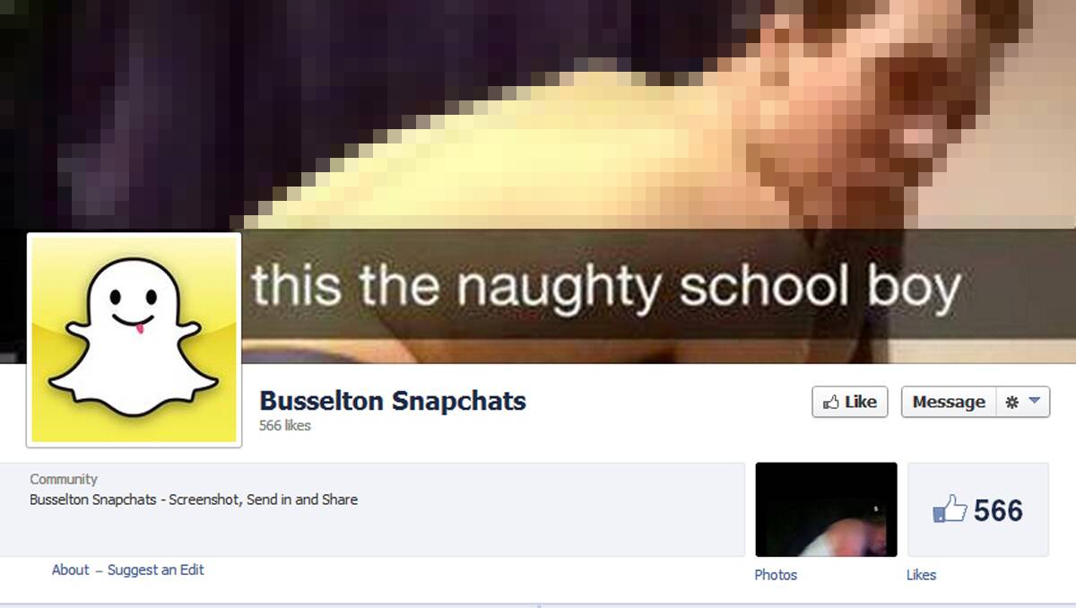 The Busselton Snapchat Facebook page has attracted 566 'likes' and a police warning.