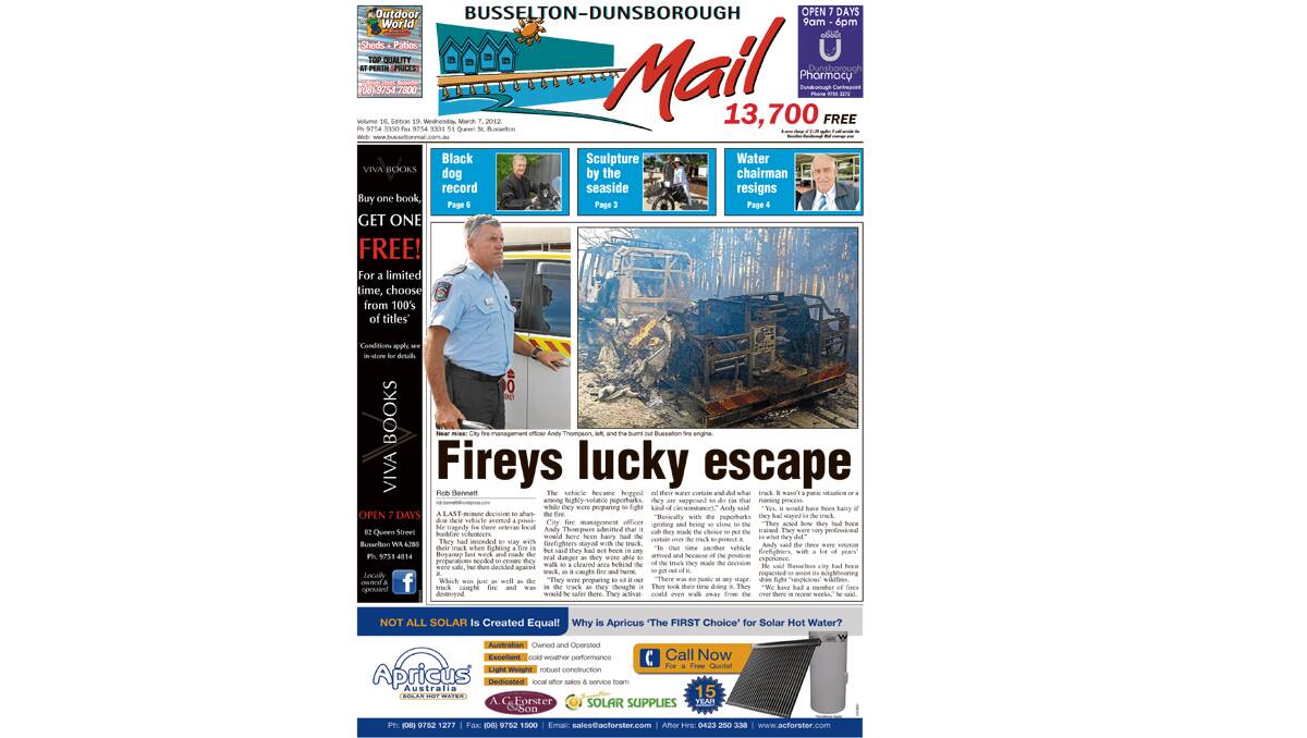 The Busselton-Dunsborough Mail's front pages from 2012.