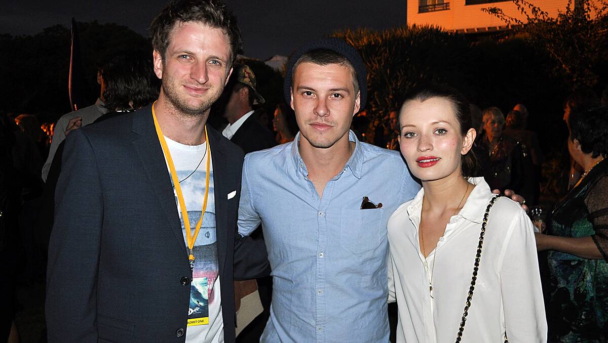 Drift stars Aaron Glenane and Xavier Samuel accompanied by actress Emily Browning (from Ned Kelly and A Series of Unfortunate Events).