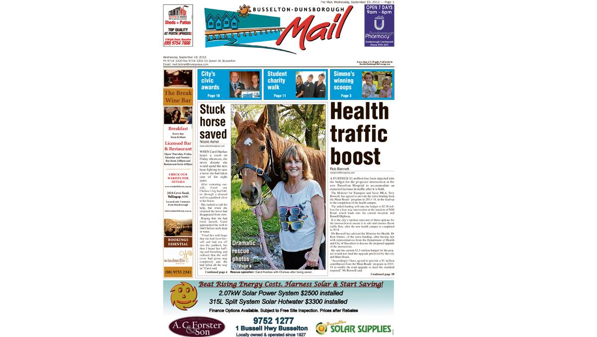 The Busselton-Dunsborough Mail front pages from 2012. 19-9-2012.