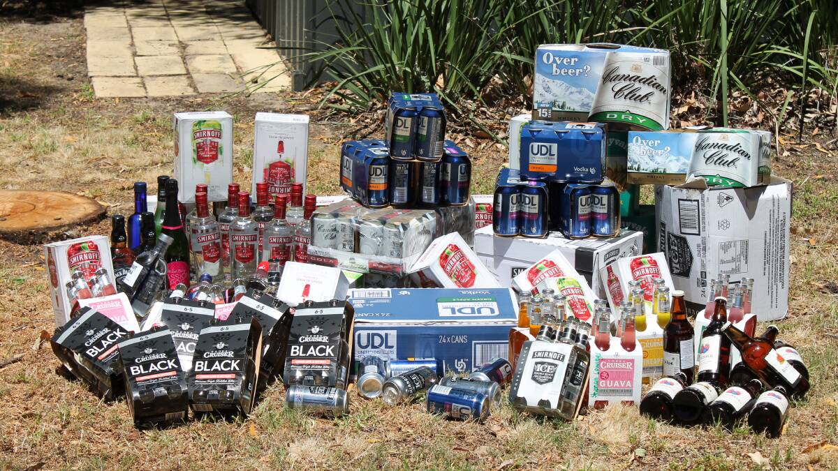 Alcohol Seized: Alcohol with an estimated net value of more than $2,000 was confiscated by Dunsborough police today at a property on Kunzea Way. 