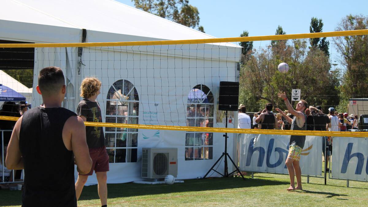 Volleyball at the HBF tent. 