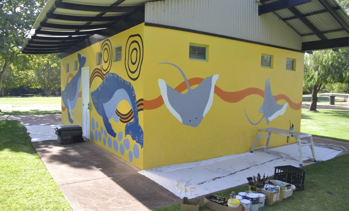 The mural as of week two of the workshop. 
