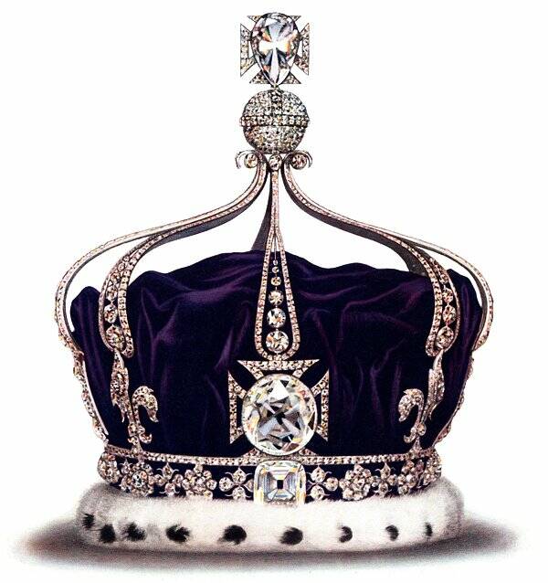 The Kohinoor sits in the Crown of the Queen Mother and has been in the British Royal Family since the annexation of Punjab, which spans modern-day India and Pakistan, in 1849. Photo: Public Domain.