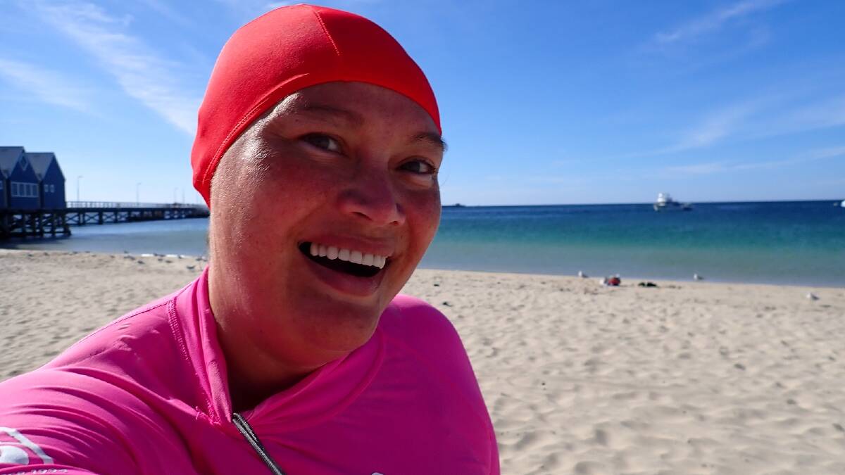 Therapeutic: Yanti Ardie considers going to swim in Busselton a 'necessary medical expense' because it helps her to feel so much better. Picture: Supplied.