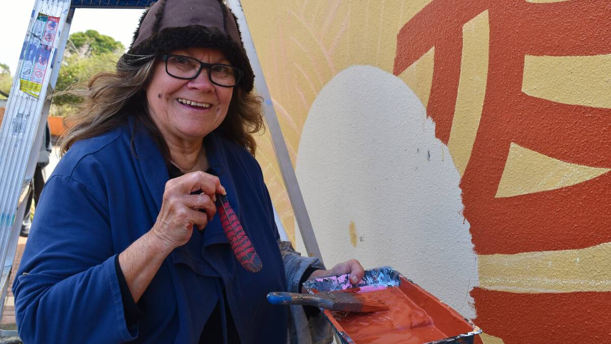 'My Little Sacred Sites': Sandra Hill was a key artist behind the Wadandi Boodjarra mural on the Margaret River Main Street. Picture: Nicky Lefebvre