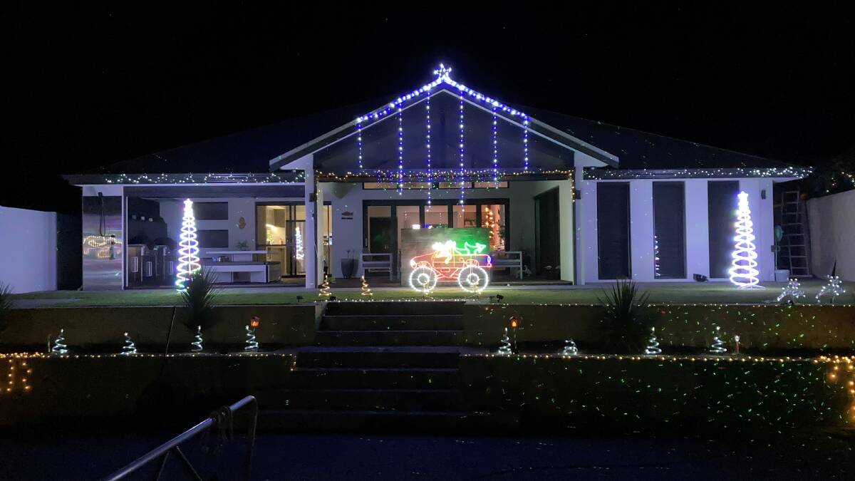 A new tradition: 22 Keel Retreat displayed their Christmas lights on the Busselton canals.