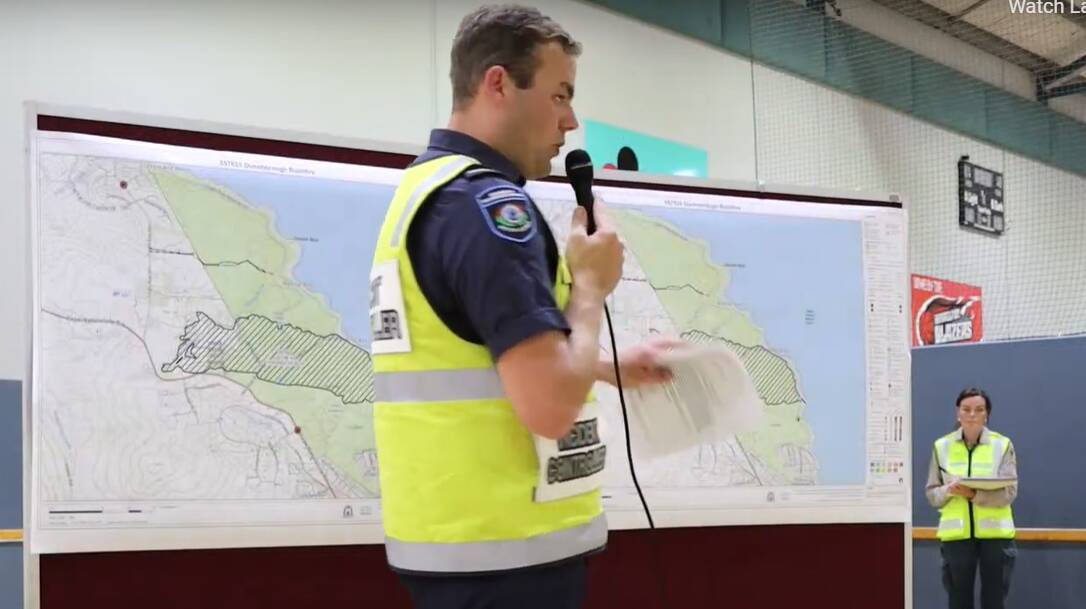 City of Busselton community emergency services manager Blake Moore gave an update on the Dunsborough fire at a community meeting. Picture: City of Busselton.