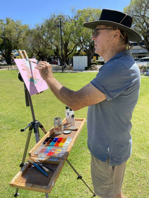 Outdoor painting: Artist Steve Vigors demonstrates the centuries-old art style. Picture: supplied.
