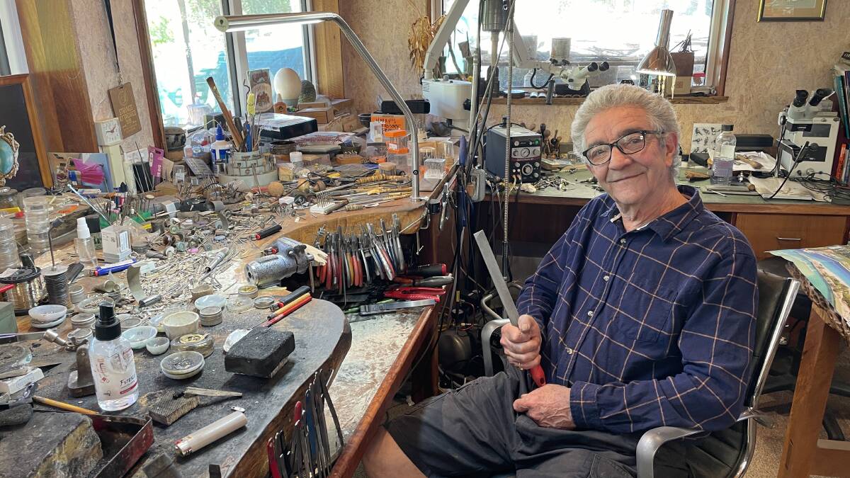 John at his work bench in Yallingup. Picture by Catherine Massey. 