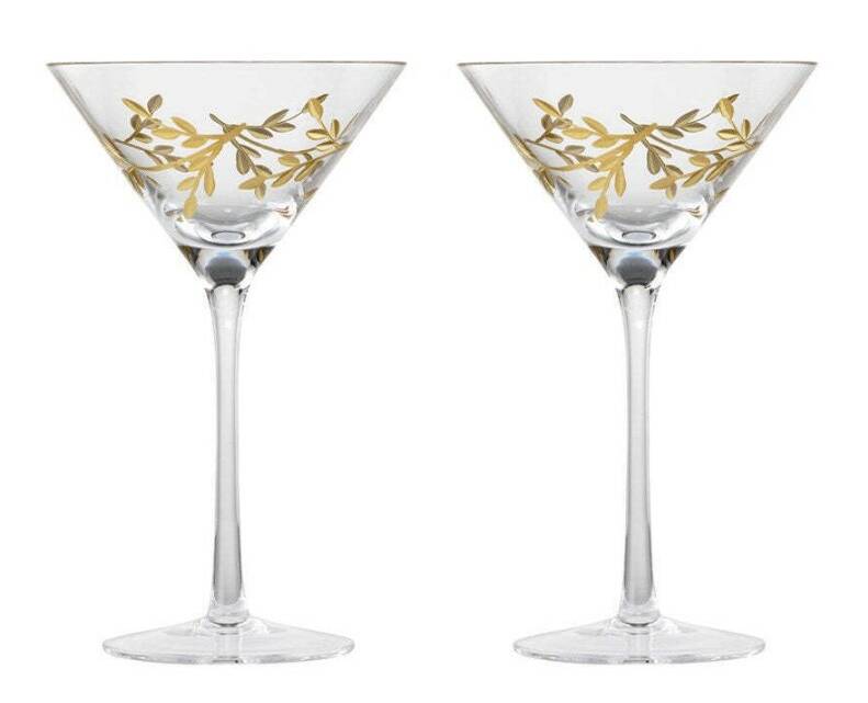 Cellar premium set of two luxe gold leaf martini cocktail glasses was $59.99, now $25 - save 58 per cent!