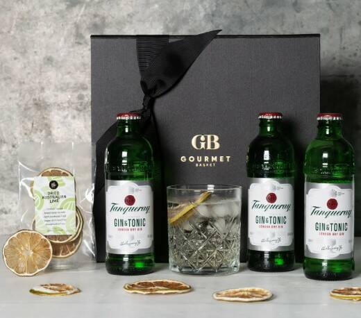 Tanqueray gin and tonic hamper from Gourmet Baskets - was $85, now $79. 