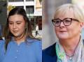 Brittany Higgins (left) and her partner David Sharaz are being sued for defamation by Senator Linda Reynolds (right). Pictures by AAP Image/Richard Wainwright