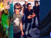 Still from The Greatest Hits, photo of band Bon Jovi and still from Wish. Pictures via Searchlight, file image and Disney