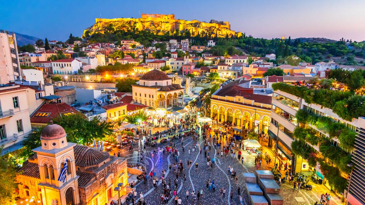 BREATHTAKING: Athens, with Monastiraki Square in the foreground and the ancient Acropolis looming over the city, is ready and waiting. Picture: Supplied