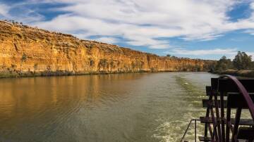 Impressive cliffs scoured by the river over millions of years along the Murray River. Picture Shutterstock
