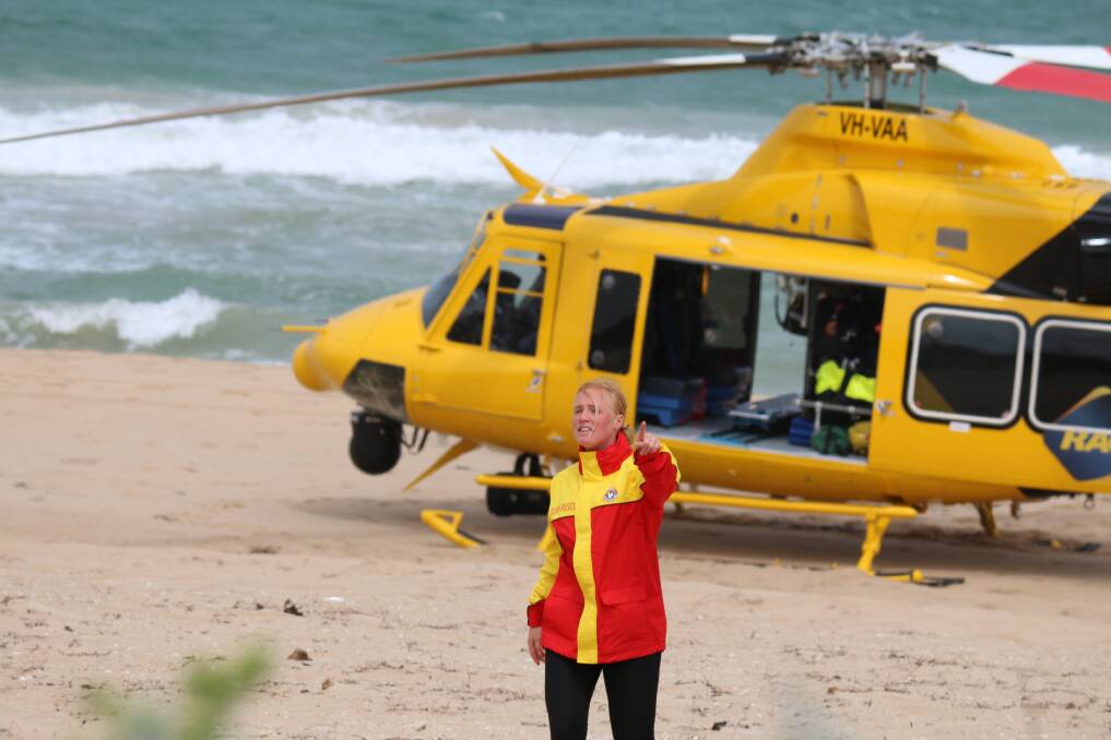 The man was airlifted from the beach. Photo: Caitlyn Rintoul/Fairfax Media.