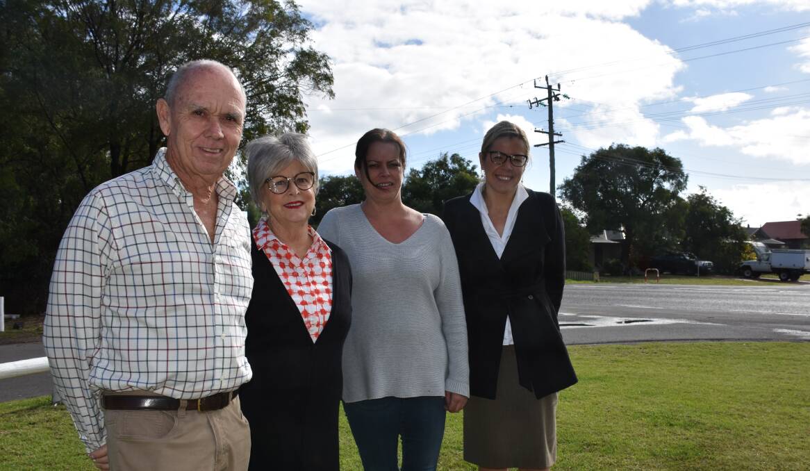Four Seasons Caravan Park owner Bill Kendall, Siesta Park resident Jill Perry, park manager Natalie Lane and Vasse MLA Libby Mettam are calling on a speed limit reduction and traffic island along Caves Road.
