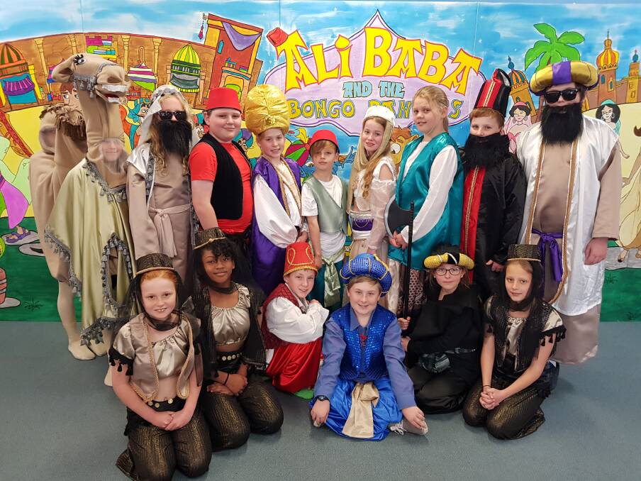 The West Busselton Primary School cast featuring in Ali Baba and the Bongo Bandits. Image supplied.