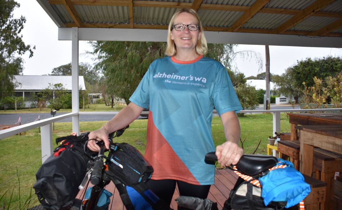 Busselton resident Julie Cowperthwaite is about to set off on a 1000 kilometre mountain bike ride to raise money for Alzheimer's WA.