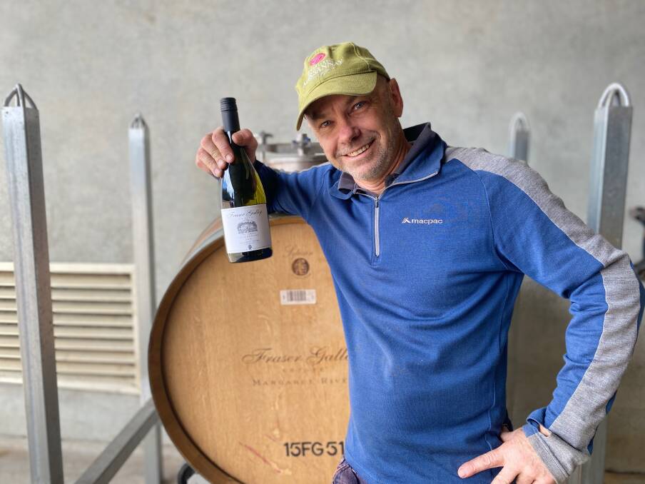 Fraser Gallop Estate chief winemaker Clive Otto with the Parterre Chardonnay 2018 which was awarded best in show at the Decanter World Wine Awards. Image supplied.