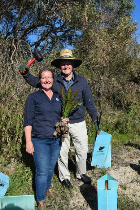 Nicole and John Lincoln were all smiles at the planting day. Image supplied.