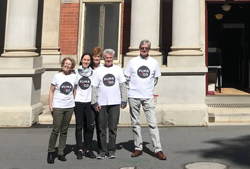 Puma2Go campaigners at the Supreme Court for a decisions hearing lodged by landowners who tried to stop an appeal from going ahead. Image supplied.