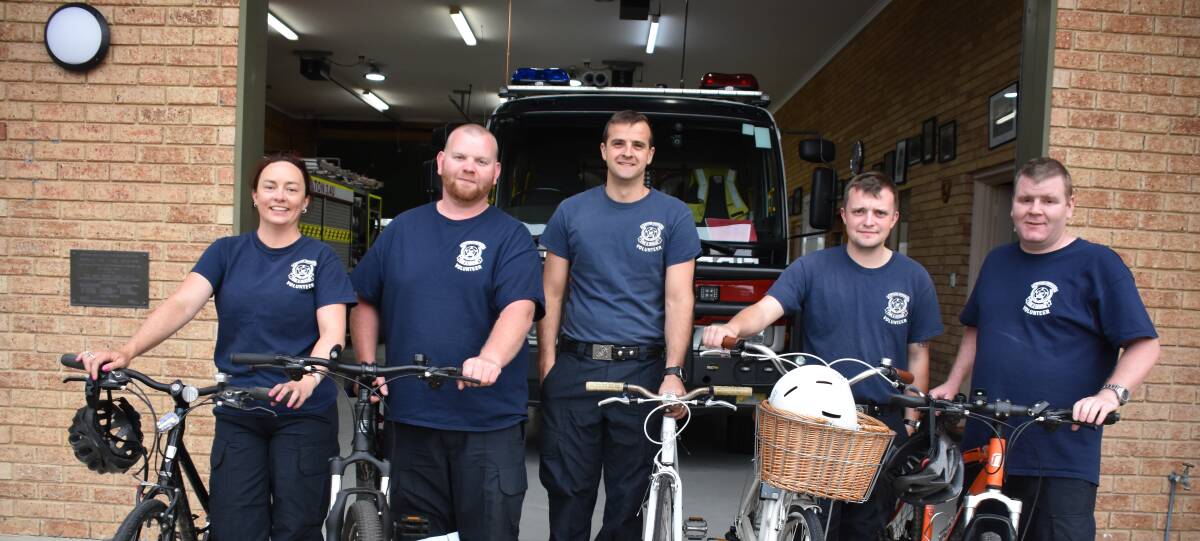 Busselton Volunteer Fire and Rescue Service crew are taking part in the Great Cycle Challenge to raise money for childhood cancer research.