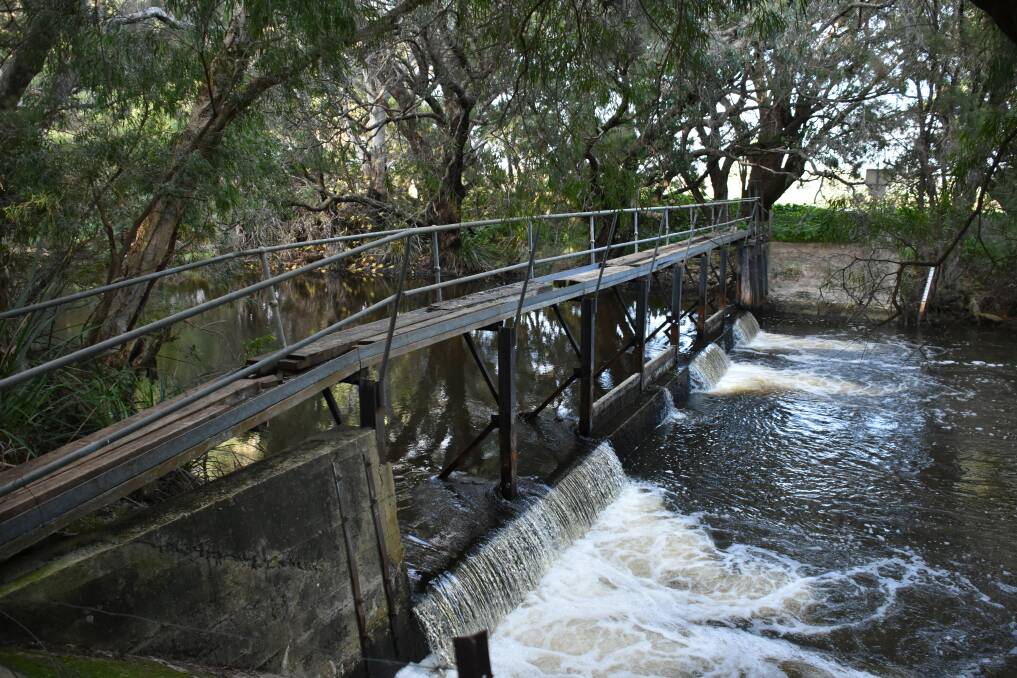 The heritage listed Lennox Weir at Carbunup River was first constructed in 1928 to keep saltwater out of the river.