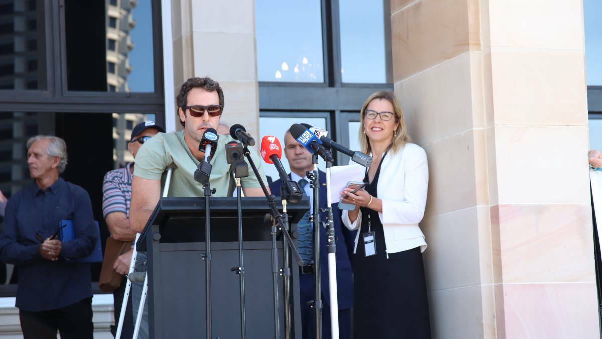 Hundreds gathered at Parliament House in Perth calling on the state government to trial SMART drumlines. Image supplied.