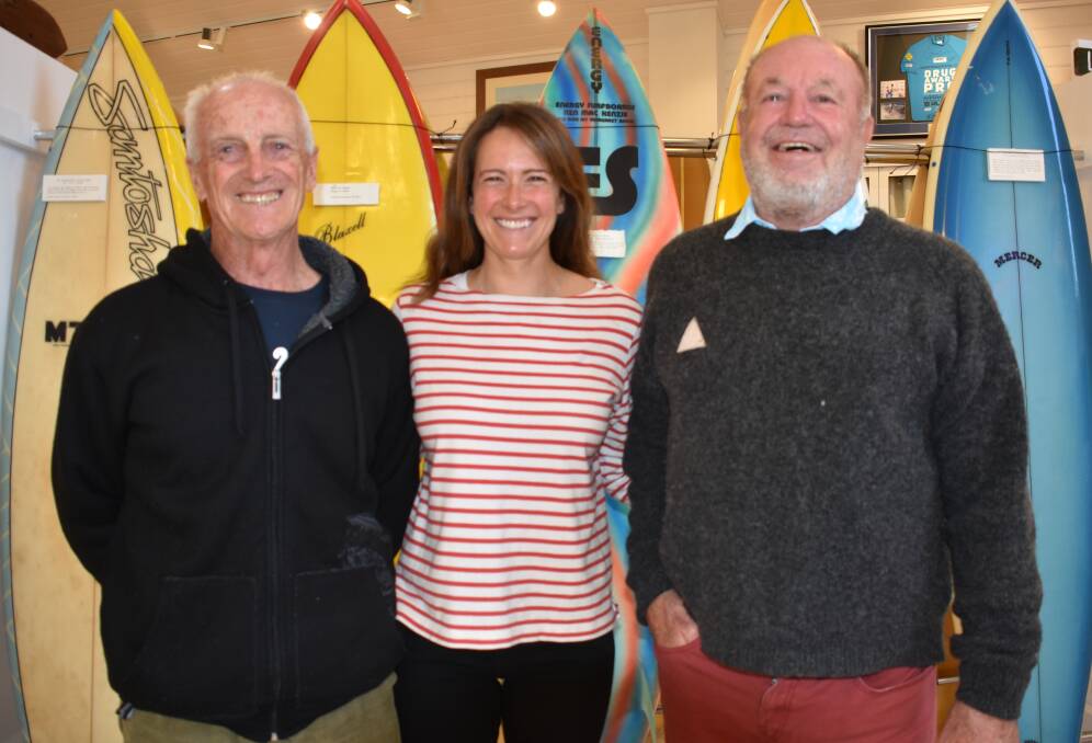WA Surf Gallery custodians Jim King, Thea McDonald-Lee and Mick Marlin are searching for memoribillia from WA's women in surfing for an exhibition this year.