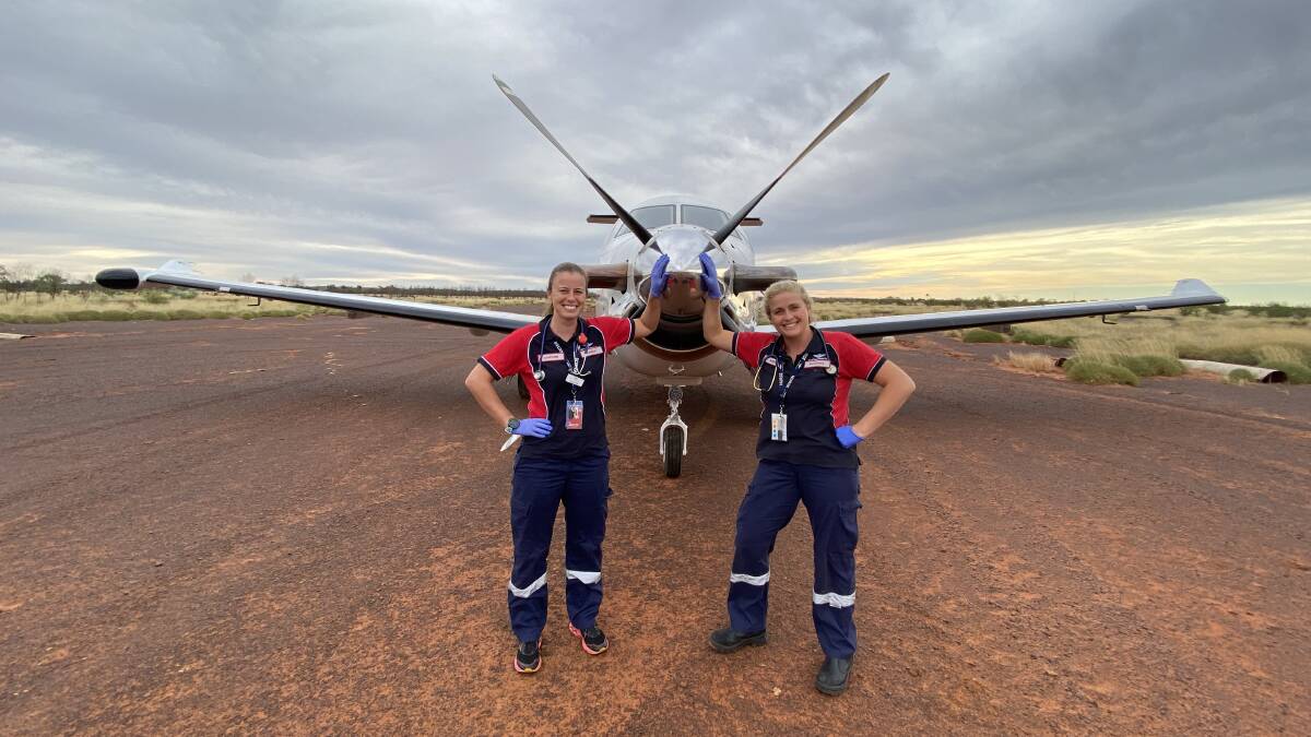 Royal Flying Doctor Service Dr Leesa Equid and nurse Rachael Dawe. Image supplied by RFDS.