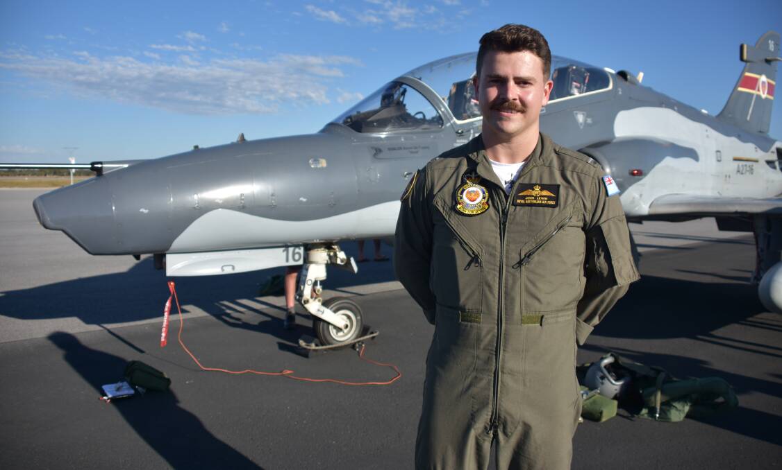 Royal Australian Air Force fighter course student John Lewin was in Busselton learning how to fly in formation.